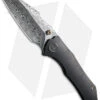 WE Knife Co. High-Fin Frame Lock Knife Black Titanium (3" Damascus) WE22005-DS1