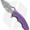 WE Knife Co. 605DS Flipper Knife Purple Titanium (3" Damasteel) Limited Edition