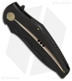 WE Knife Co. 608L Tanto Frame Lock Knife Black/Gold Ti (4" Black SW) -We Knife Co Shop WE Knife Co 608L Tanto Black Gold Ti Black SW BHQ 79927 er spine