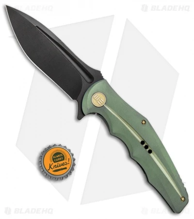 WE Knife Co. 608N Frame Lock Knife Green Titanium (4" Black Stonewash) 4 WE Knife Co. 608N Frame Lock Knife Green Titanium (4" Black Stonewash) - Image 4