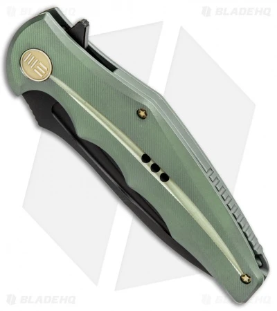 WE Knife Co. 608N Frame Lock Knife Green Titanium (4" Black Stonewash) 2 WE Knife Co. 608N Frame Lock Knife Green Titanium (4" Black Stonewash) - Image 2