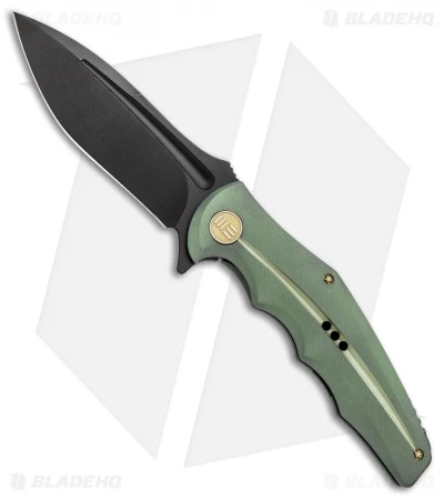 WE Knife Co. 608N Frame Lock Knife Green Titanium (4" Black Stonewash) 1 WE Knife Co. 608N Frame Lock Knife Green Titanium (4" Black Stonewash)