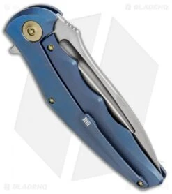 WE Knife Co. 608Q Frame Lock Knife Blue Titanium (4" Stonewash) -We Knife Co Shop WE Knife Co 608Q FL Blue SW BHQ 85488 jr side