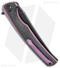 WE Knife Co. 704CF-F Liner Lock Knife CF/Purple Ti (3.6" Black Stonewash) -We Knife Co Shop WE Knife Co 704CF F cf purple ti black sw BHQ 75623 er side jr