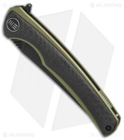 WE Knife Co. 704CF-I Liner Lock Knife CF/Gold Ti (3.6" Black Stonewash) -We Knife Co Shop WE Knife Co 704CF I cf gold ti black sw BHQ 75627 er spine