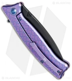 WE Knife Co. Balaenoptera Frame Lock Knife Purple Ti (3.5" Black) 712A -We Knife Co Shop WE Knife Co Balaenoptera FL Purple Ti Black 712A BHQ 77539 jr side