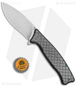 WE Knife Co. Balaenoptera Frame Lock Knife Black/Gray Ti (3.5" Stonewash) 712F -We Knife Co Shop WE Knife Co Balaenoptera FL White Black Ti SW 712F BHQ 77534 jr bottlecap 1
