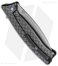 WE Knife Co. Balaenoptera Frame Lock Knife Black/Gray Ti (3.5" Stonewash) 712F -We Knife Co Shop WE Knife Co Balaenoptera FL White Black Ti SW 712F BHQ 77534 jr side