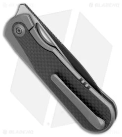 WE Knife Co. Baloo Frame Lock Knife Black Ti/Twill CF (3.3" Black SW) WE21033-2 -We Knife Co Shop WE Knife Co Baloo FL Black Ti Twill CF Black SW BHQ 165211 jr side