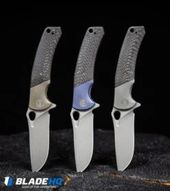 WE Knife Co. Bishop Flipper Folding Knife Blue Ti/CF (3.5" Stonewash) 903B -We Knife Co Shop WE Knife Co Bishop Flipper Folding Knife Bronze Ti CF Stonewash 903C BHQ 93826 kp black stump web