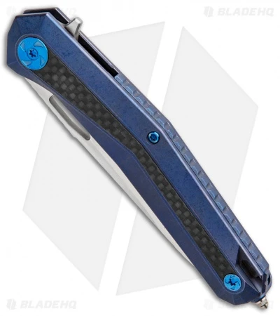 WE Knife Co. Caliber Frame Lock Knife Blue Ti/CF (3.45" Satin) 808A 2 WE Knife Co. Caliber Frame Lock Knife Blue Ti/CF (3.45" Satin) 808A - Image 2