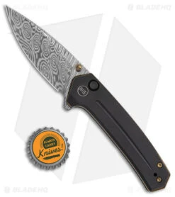 WE Knife Co. Culex Button Lock Knife Black Titanium (3" Dam) 21026B-DS1 -We Knife Co Shop WE Knife Co Culex Button Lock Black Ti Damascus BHQ 144141 jr bottlecap