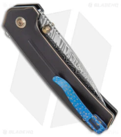 WE Knife Co. Culex Button Lock Knife Black Titanium (3" Dam) 21026B-DS1 -We Knife Co Shop WE Knife Co Culex Button Lock Black Ti Damascus BHQ 144141 jr side