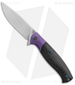 WE Knife Co. Deacon Flipper Knife Ti/CF Purple (3.25" Bead Blast) 901A