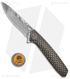 WE Knife Co. 604DS Frame Lock Tanto Knife Bronze Ti (3.8" Damasteel) -We Knife Co Shop WE Knife Co FL Bronze Ti Damascus 604DS BHQ 78735 jr bottlecap