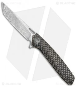 WE Knife Co. 604DST Tanto Frame Lock Knife Bronze Ti (3.8" Damascus)