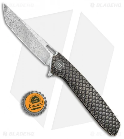 WE Knife Co. 604DST Tanto Frame Lock Knife Bronze Ti (3.8" Damascus) 4 WE Knife Co. 604DST Tanto Frame Lock Knife Bronze Ti (3.8" Damascus) - Image 4