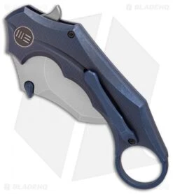 WE Knife Co. Incisor Karambit Frame Lock Knife Blue Ti (2.8" Stonewash) 816A -We Knife Co Shop WE Knife Co Incisor Karambit Blue Ti SW BHQ 89916 er spine