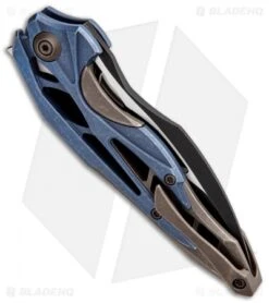 WE Knife Co. Isham Arrakis Knife Blue/Bronze Titanium (3.5" Two-Tone) 906B -We Knife Co Shop WE Knife Co Isham Arrakis Blue Bronze Ti TT BHQ 93258 jr side