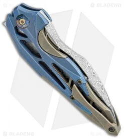 WE Knife Co. Isham Arrakis Knife Blue/Brown Ti (3.5" Damasteel) 906DS-1 -We Knife Co Shop WE Knife Co Isham Arrakis Blue Brown Damasteel BHQ 110931 jr side