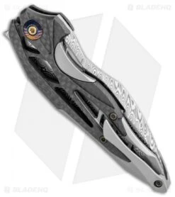 WE Knife Co. Isham Arrakis Knife Carbon Fiber/Ti (3.5" Damasteel) 906CFDS-1 -We Knife Co Shop WE Knife Co Isham Arrakis CF Ti Damasteel BHQ 110932 jr side