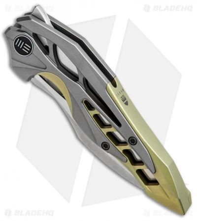 WE Knife Co. Isham Arrakis Knife Gold/Gray Titanium (3.5" Satin) 906C 2 WE Knife Co. Isham Arrakis Knife Gold/Gray Titanium (3.5" Satin) 906C - Image 2