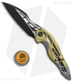 WE Knife Co. Isham Arrakis Knife Gold/Gray Titanium (3.5" Two-Tone) 906A -We Knife Co Shop WE Knife Co Isham Arrakis Gold Gray Ti TT 906A BHQ 93878 jr bottlecap