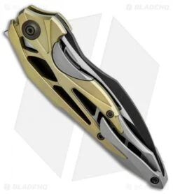 WE Knife Co. Isham Arrakis Knife Gold/Gray Titanium (3.5" Two-Tone) 906A -We Knife Co Shop WE Knife Co Isham Arrakis Gold Gray Ti TT 906A BHQ 93878 jr side