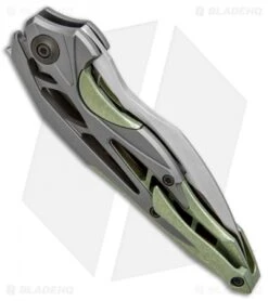 WE Knife Co. Isham Arrakis Knife Gray/Green Titanium (3.5" Satin) 906D -We Knife Co Shop WE Knife Co Isham Arrakis Gray Green Ti Satin 906D BHQ 99572 jr side