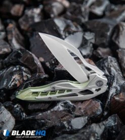 WE Knife Co. Isham Arrakis Knife Gray/Green Titanium (3.5" Satin) 906D -We Knife Co Shop WE Knife Co Isham Arrakis Gray Green Ti Satin 906D BHQ 99572 jr website lifestyle