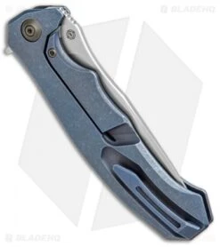 WE Knife Co. Kellen Bogardus 037 Frame Lock Knife Blue Ti (4" BB/Polish) 910B -We Knife Co Shop WE Knife Co Kellen Bogardus 037 FL Blue Ti BB Polish 910B BHQ 96899 jr side