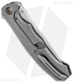 WE Knife Co. Kellen Bogardus 037 Frame Lock Knife Ti (4" BB/Polish) 910C -We Knife Co Shop WE Knife Co Kellen Bogardus 037 FL Gray Ti BB Polish 910C BHQ 96900 jr side