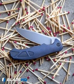 WE Knife Co. Kellen Bogardus 037 Frame Lock Knife Blue Ti (4" BB/Polish) 910B -We Knife Co Shop WE Knife Co Kellen Bogardus 037 Frame Lock Knife Blue Ti BB Polish 910B BHQ 96899 kp matches web