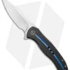 WE Knife Co. Kitefin Frame Lock Knife Blue Groove Ti (3.24" Satin) 2001E