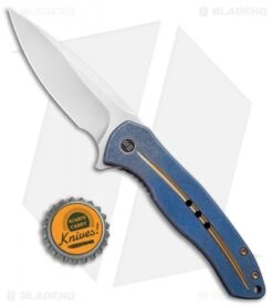 WE Knife Co. Kitefin Frame Lock Knife Gold Groove Ti (3.24" Satin) 2001F -We Knife Co Shop WE Knife Co Kitefin FL Gold Groove Ti Polished BB 2001F BHQ 109002 jr bottlecap