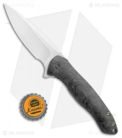 WE Knife Co. Kitefin Frame Lock Knife Marble CF (3.24" Bead Blast) 2001A -We Knife Co Shop WE Knife Co Kitefin FL Marble CF BB 2001A BHQ 108997 jr bottlecap