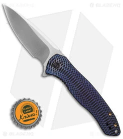 WE Knife Co. Kitefin Frame Lock Knife Blue Patterned Ti (3.24" Satin) 2001D -We Knife Co Shop WE Knife Co Kitefin FLK BLue Patterned Ti 3in Satin BHQ 109000 td size