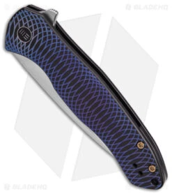 WE Knife Co. Kitefin Frame Lock Knife Blue Patterned Ti (3.24" Satin) 2001D -We Knife Co Shop WE Knife Co Kitefin FLK BLue Patterned Ti 3in Satin BHQ 109000 td spine