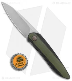 WE Knife Co. Black Void Opus Folding Knife Black Ti/Green G-10 (2.8" V-Grind) -We Knife Co Shop WE Knife Co Lundquist Black Void Opus Folding black Ti Green G 10 SW BHQ 135064 jr bottlecap