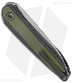 WE Knife Co. Black Void Opus Folding Knife Black Ti/Green G-10 (2.8" V-Grind) -We Knife Co Shop WE Knife Co Lundquist Black Void Opus Folding black Ti Green G 10 SW BHQ 135064 jr side