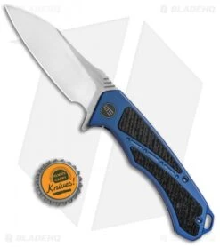 WE Knife Co. Minitor Flipper Knife Blue Ti/CF (3.4" Satin) 801B -We Knife Co Shop WE Knife Co Minitor Knife Blue Ti CF SW 801B BHQ 82591 jr bottlecap