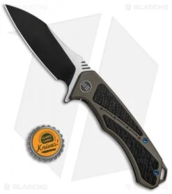 WE Knife Co. Minitor Flipper Knife Bronze Ti/CF (3.4" Black) 801E -We Knife Co Shop WE Knife Co Minitor Knife Brown Ti CF Black 801E BHQ 82596 jr bottlecap