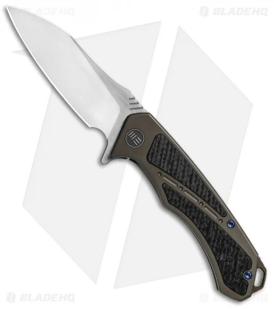 WE Knife Co. Minitor Flipper Knife Bronze Ti/CF (3.4" Satin) 801F 1 WE Knife Co. Minitor Flipper Knife Bronze Ti/CF (3.4" Satin) 801F