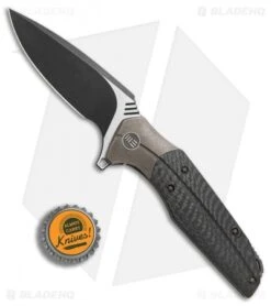 WE Knife Co. Nitida Frame Lock Knife Bronze Ti/CF (3.5" Black SW) 707C -We Knife Co Shop WE Knife Co Nitida bronze ti cf black sw 707C BHQ 72348 er bottlecap