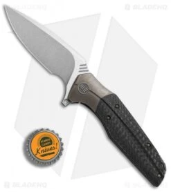 WE Knife Co. Nitida Frame Lock Knife Bronze Ti/CF (3.5" Stonewash) 707D -We Knife Co Shop WE Knife Co Nitida bronze ti cf stonewash 707D BHQ 72349 er bottlecap