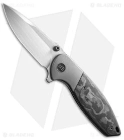 WE Knife Co. Nitro Mini Frame Lock Knife Gray Ti + CF (3.13" Satin) WE22015-1