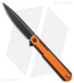 WE Knife Co. Peer Flipper Knife Black Ti W/ Orange G-10 (3.5" Black) 2015B