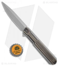 WE Knife Co. Peer Liner Lock Flipper Knife Gray Ti W/ Brass (3.5" SW) 2015E -We Knife Co Shop WE Knife Co Peer Flipper Gray Ti with Brass SW BHQ 118853 jr bottlecap