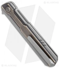 WE Knife Co. Peer Liner Lock Flipper Knife Gray Ti W/ Brass (3.5" SW) 2015E -We Knife Co Shop WE Knife Co Peer Flipper Gray Ti with Brass SW BHQ 118853 jr side