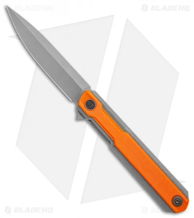 WE Knife Co. Peer Flipper Knife Gray Ti W/ Orange G-10 (3.5" SW) 2015A 1 WE Knife Co. Peer Flipper Knife Gray Ti W/ Orange G-10 (3.5" SW) 2015A
